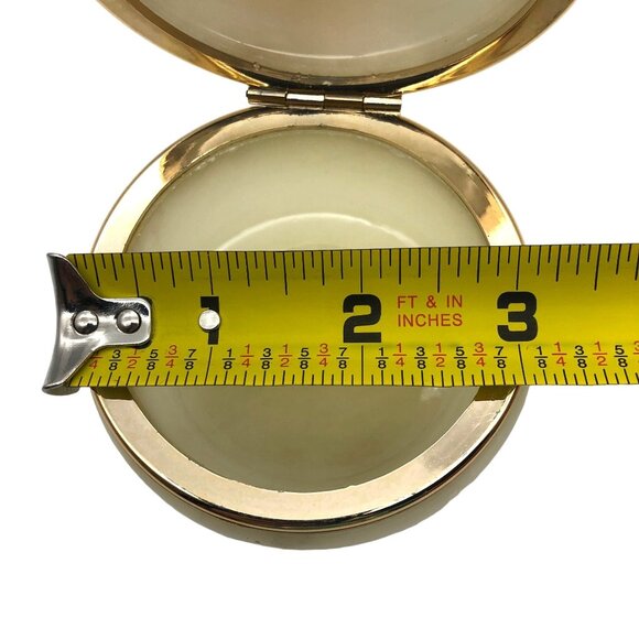 Genuine Alabaster Merry Christmas Hand Carved Trinket Jewelry Box Holly Border - Picture 9 of 10